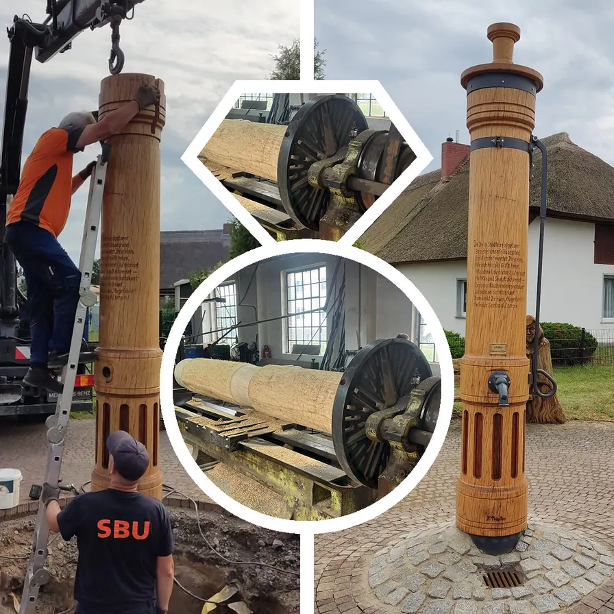 Neue Pumpe schmückt den Zempiner Dorfplatz