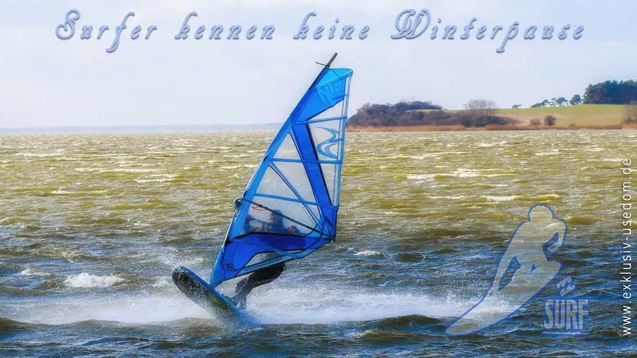 Usedomer Surfer auch im Frühjahr im Wasser