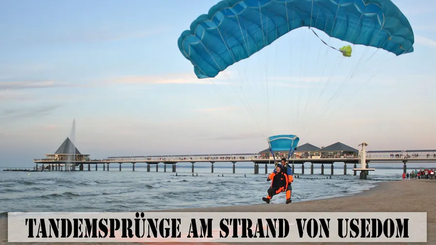 Tandemsprünge am Strand von Usedom
