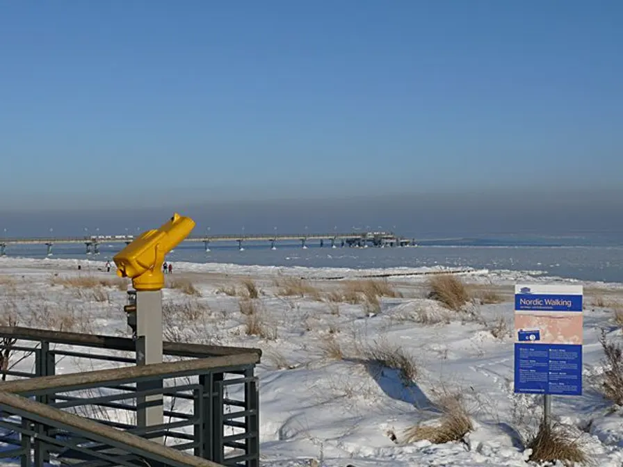 Sibirische Kälte, schönster Sonnenschein an den Stränden Usedom