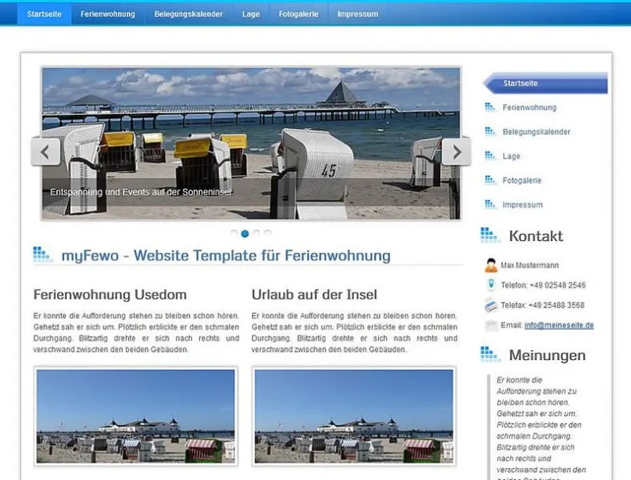 Kostenloses CSS Template für Ferienwohnung zum Download