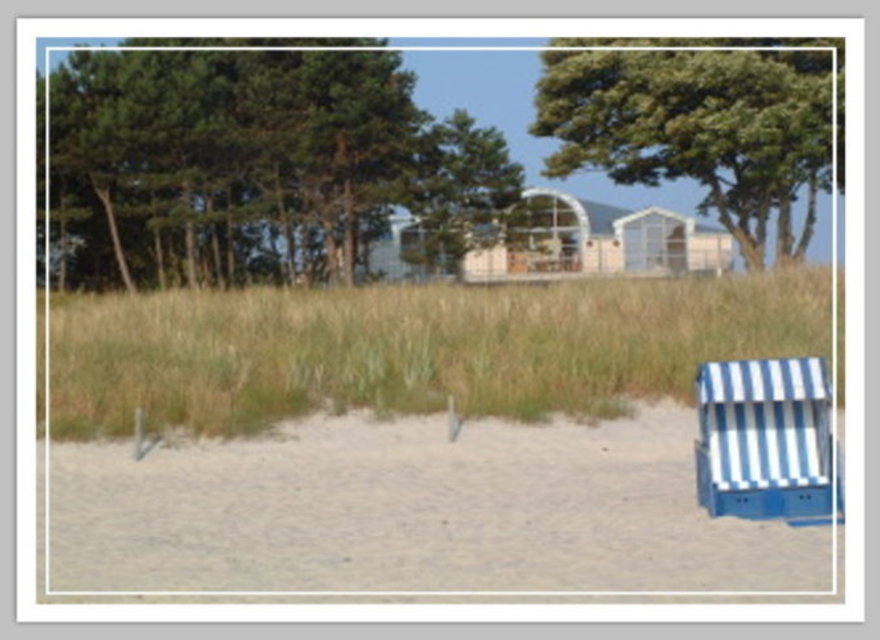 Strandkorb mit Haus
