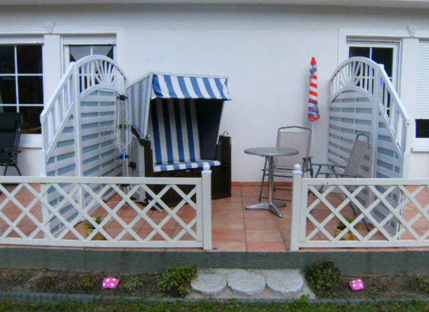 FeWo II Terrasse mit Strandk.-
