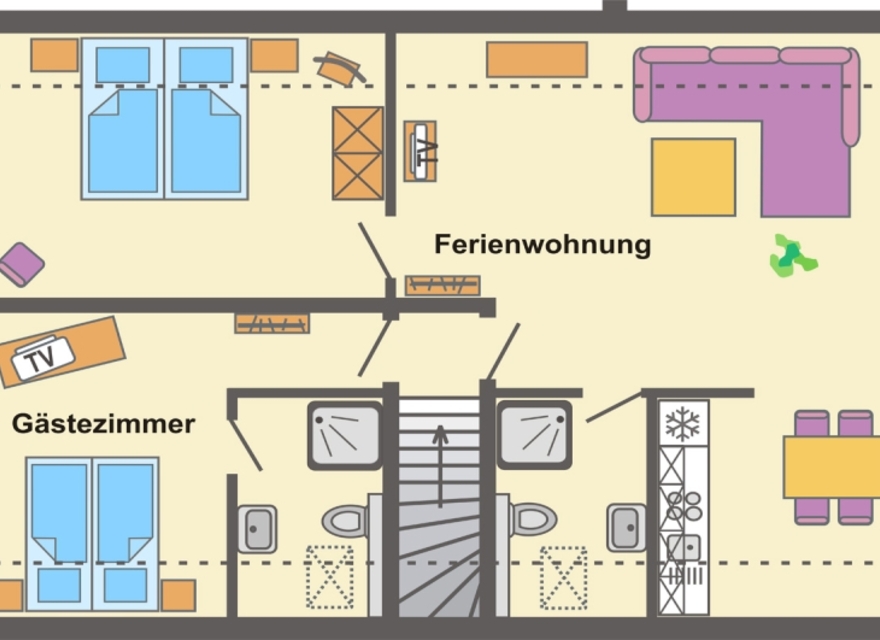 Grundriss Ferienwohung Safari