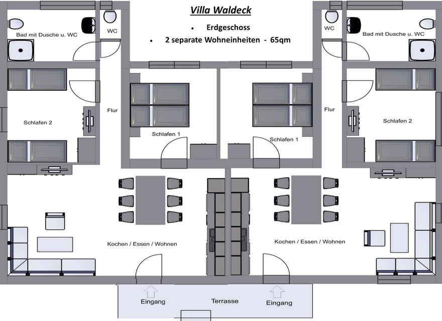 Grundriss EG Villa Wald-Eck