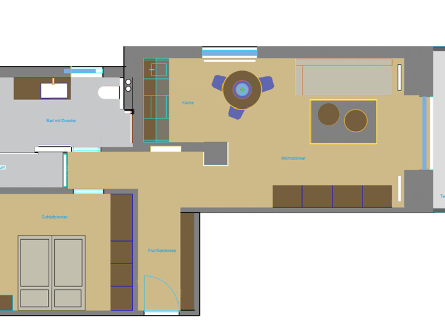 Grundriss Ferienwohnung Mergus