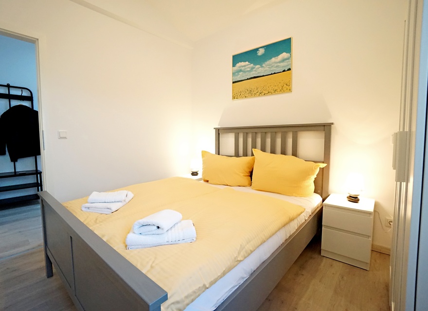 kleines Schlafzimmer mit Doppe